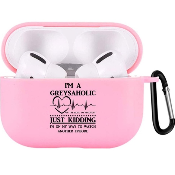 5for$10 Pink Grey’s Anatomy Shockproof Protective Silicone For AirPods Case Pro - Picture 5 of 5